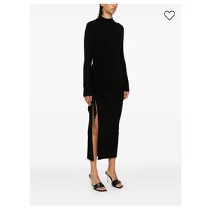 Michael Kors Black Midi Dress with Slit